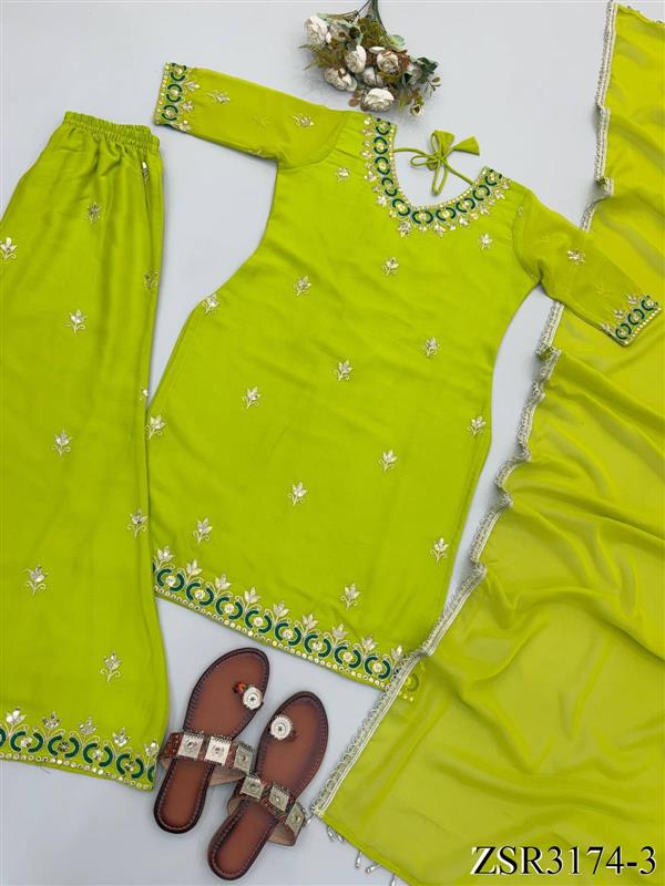 Beautiful Soft Rich Fox Georgette With Embroidery Sequence Work Suit Set