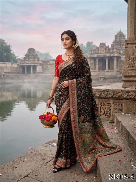 Pure Heavy Rajwada Pashmina Silk saree