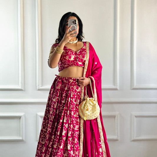 Heavy Thread and Sequence Work Pure Viscos Banarsi silk Lehenga Choli