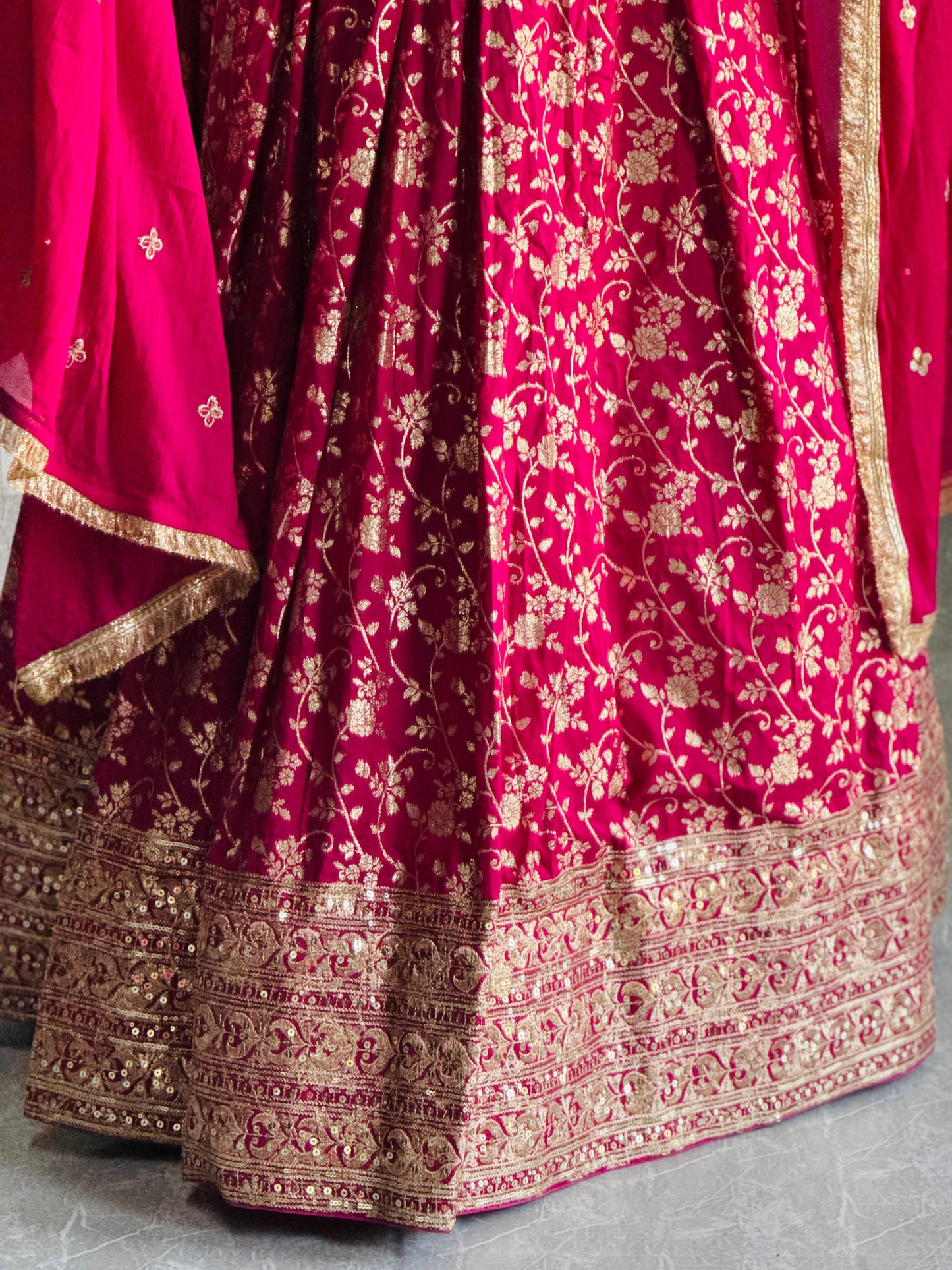Heavy Thread and Sequence Work Pure Viscos Banarsi silk Lehenga Choli