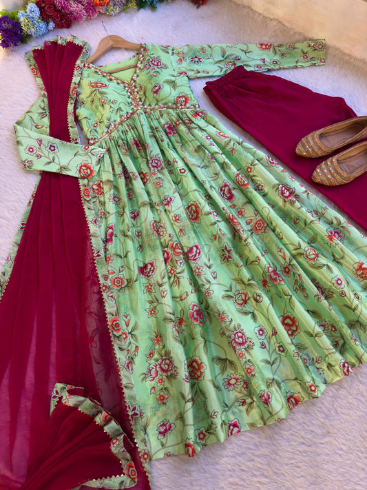 Digital Printed Multi Color Beautiful Hand mand Kurti