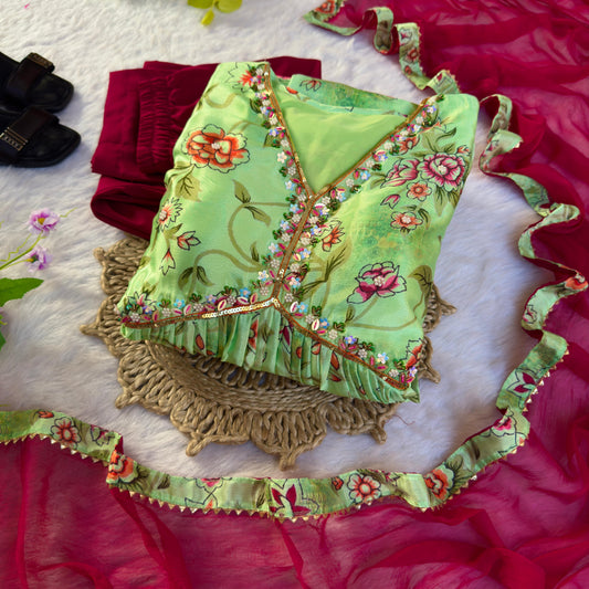 Digital Printed Multi Color Beautiful Hand mand Kurti