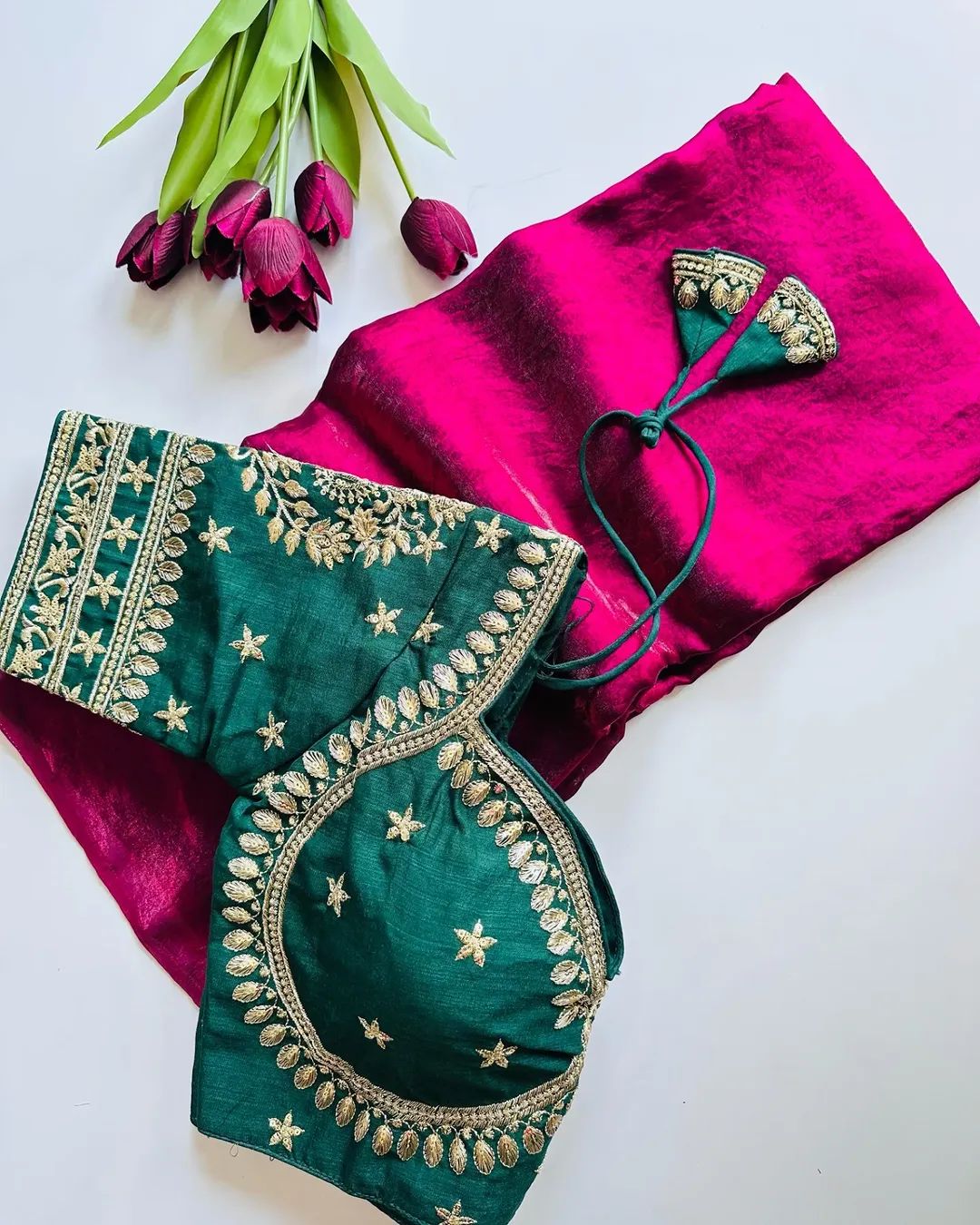 Rich Space Silk With Plain With Sabyasanchi Patternt Saree