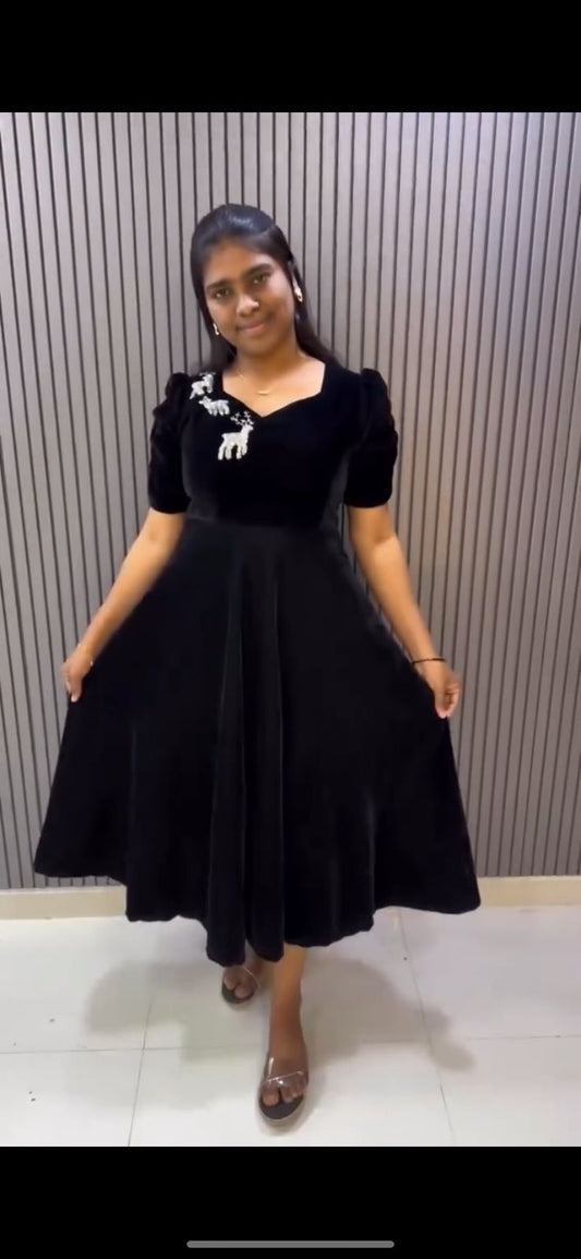 Viscos Velvet With Hand Work Kurti