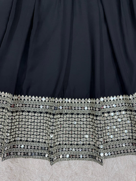 WEDDING SPECIAL BRIDAL BLACK LEHENGA CHOLI