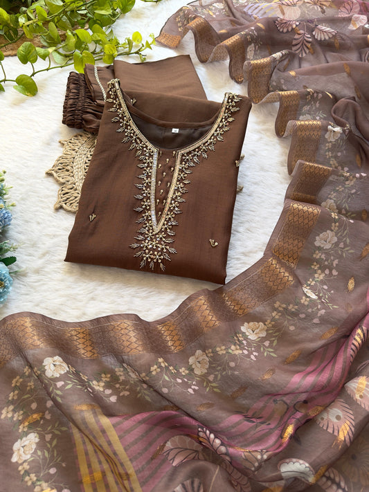 Premium Vatican Soft Sequence Thread Work Top Pent