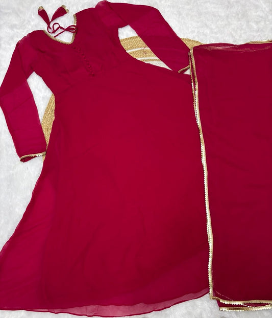 Heavy Blooming Foux Gorgette Umbrella Flair With MIcro Cotton Gown