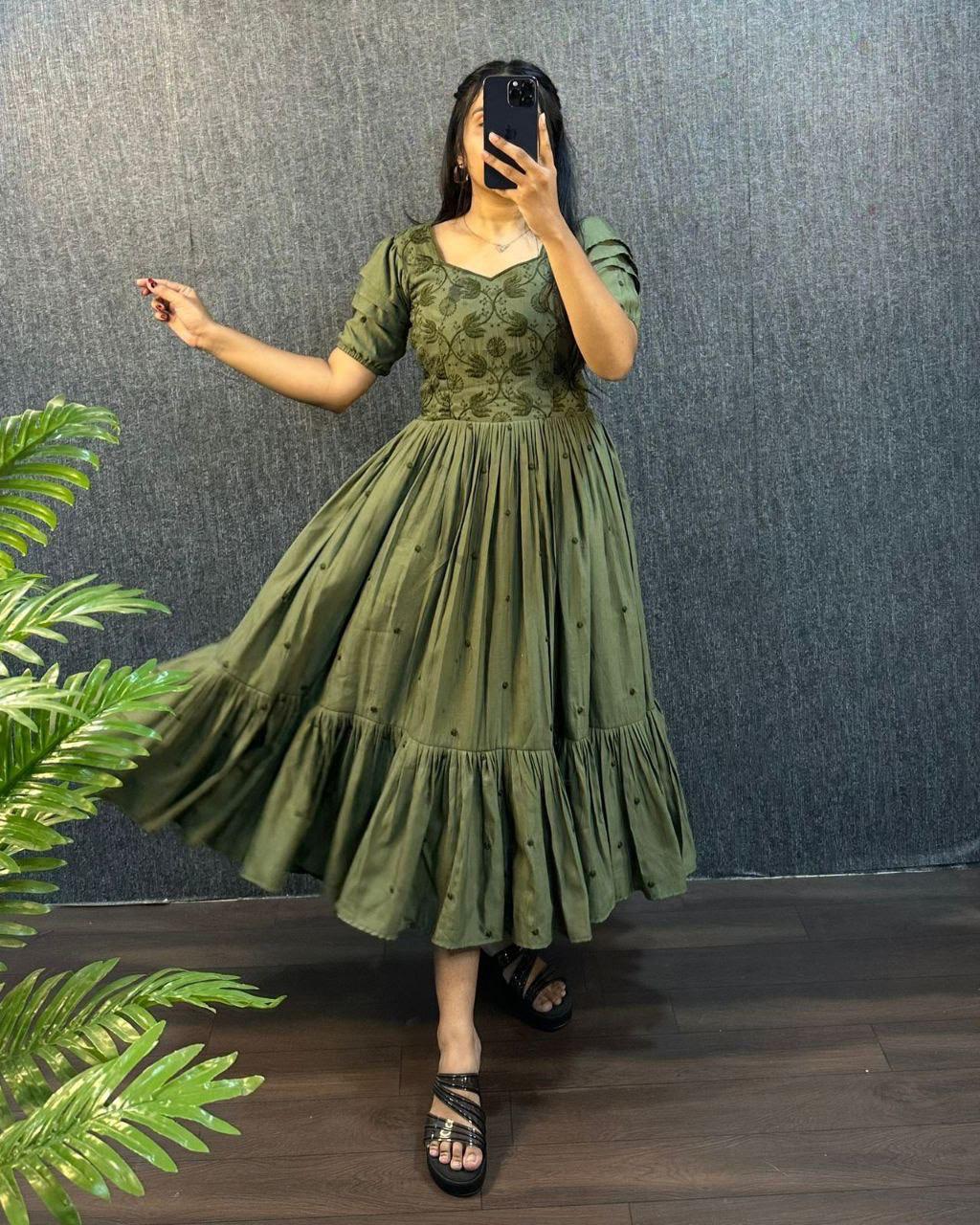 TRIPURA SUNDARI SOUTH SILK PURE COTTON TRENDING GOWN