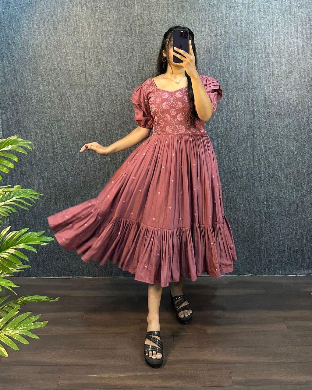 TRIPURA SUNDARI SOUTH SILK PURE COTTON TRENDING GOWN