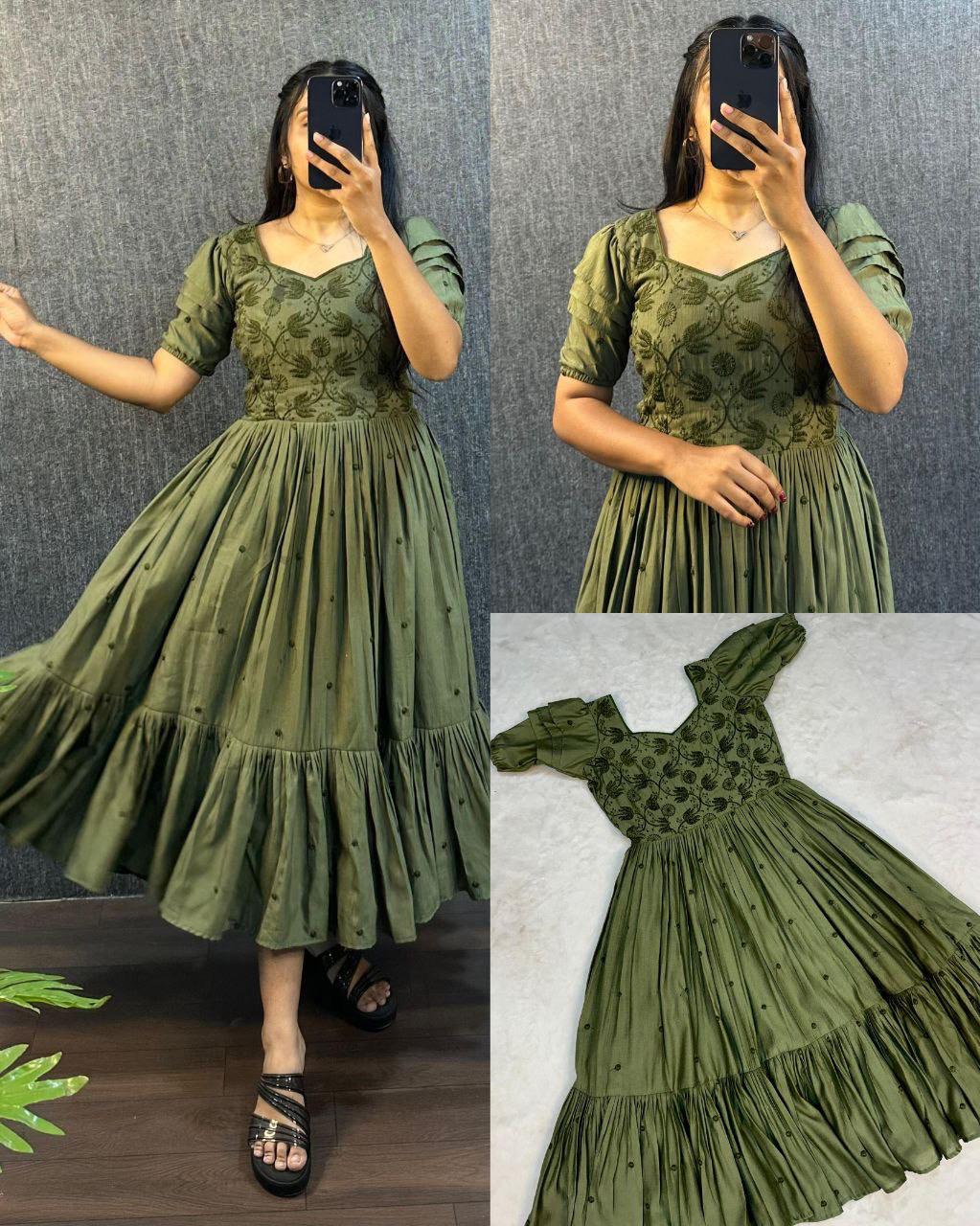 TRIPURA SUNDARI SOUTH SILK PURE COTTON TRENDING GOWN