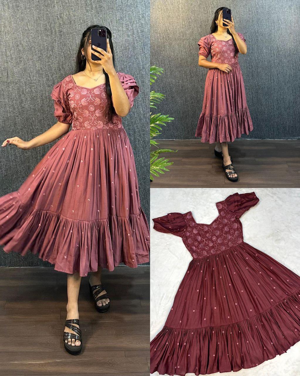TRIPURA SUNDARI SOUTH SILK PURE COTTON TRENDING GOWN