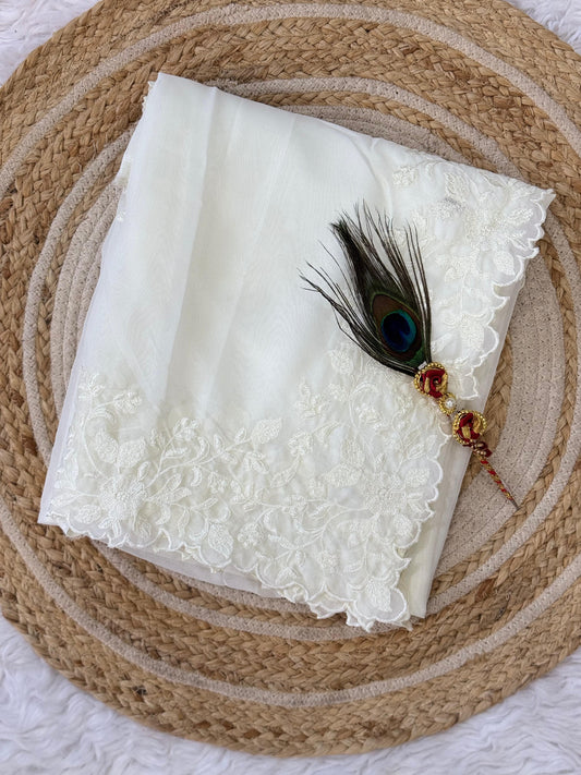 Premium Chiffon Orgenza Viscoss Embroidered Work Saree