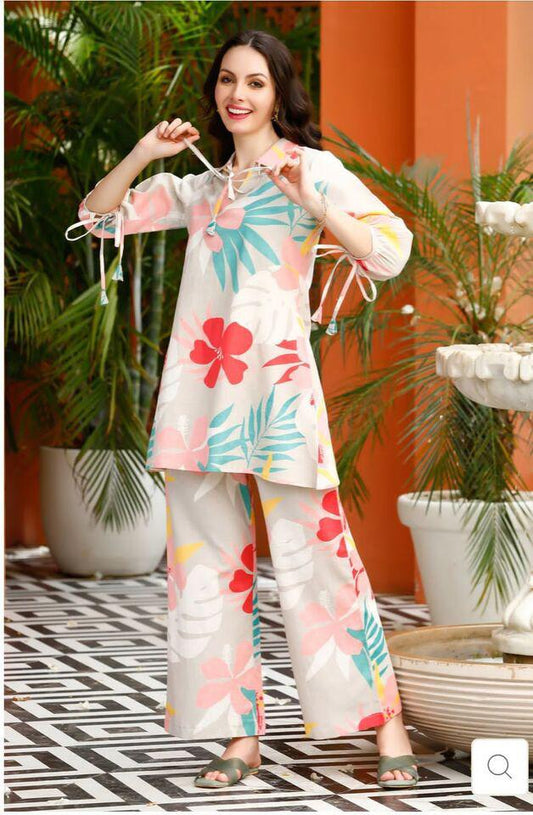 Summer Wear Cotton Blend Co-ord Set