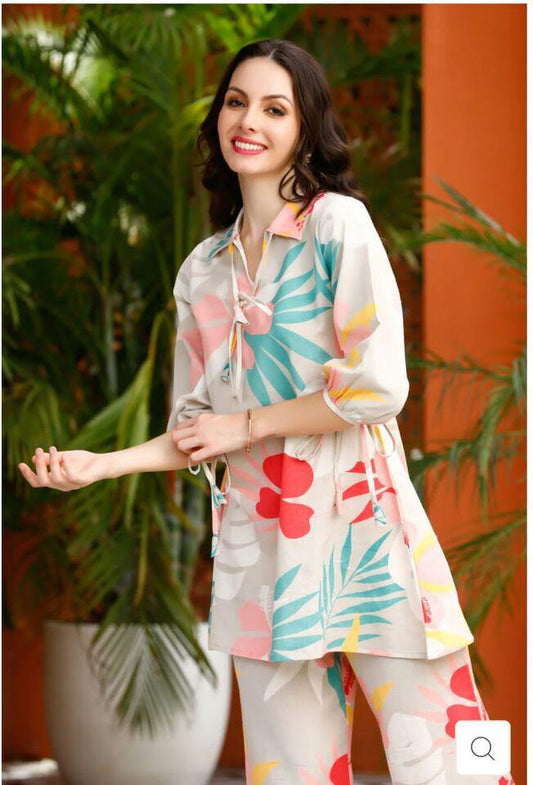 Summer Wear Cotton Blend Co-ord Set