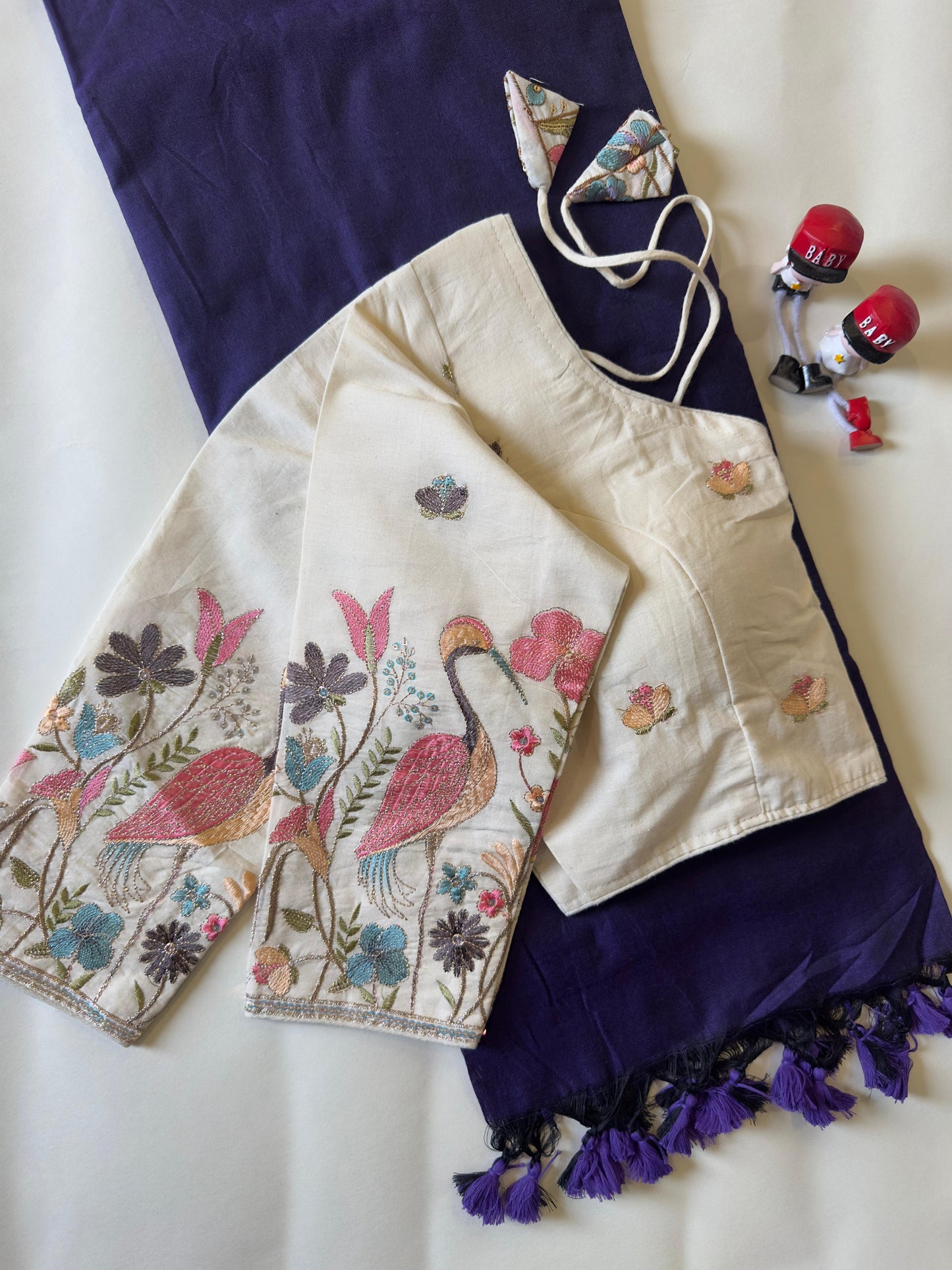 Khadi Cotton Tasselse Border Saree
