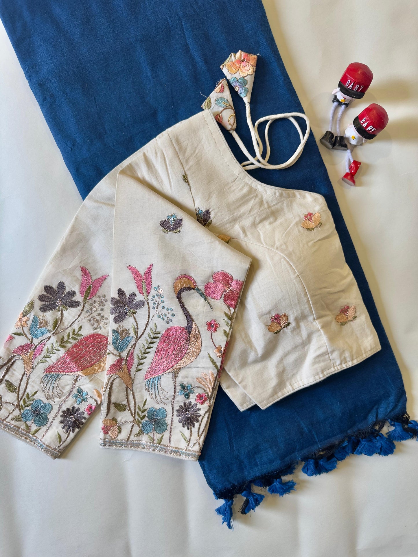 Khadi Cotton Tasselse Border Saree