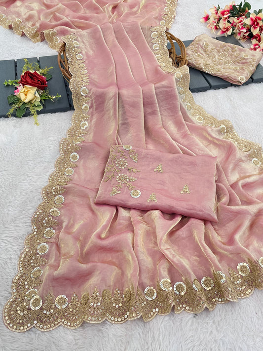 Rich Wear Space Silk With Coding Work Saree