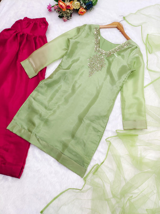 Pure Heavy Jimmy Choo Dana Hand Work Top Plazzo