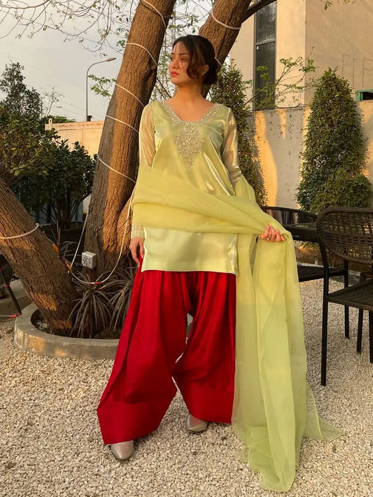 Pure Heavy Jimmy Choo Dana Hand Work Top Plazzo