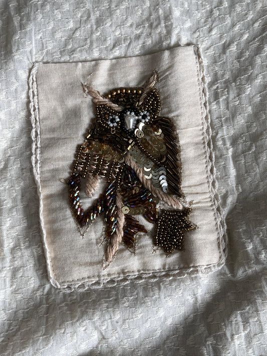 Owl Shape Pure Khadi Cotton Hand Work Shirt