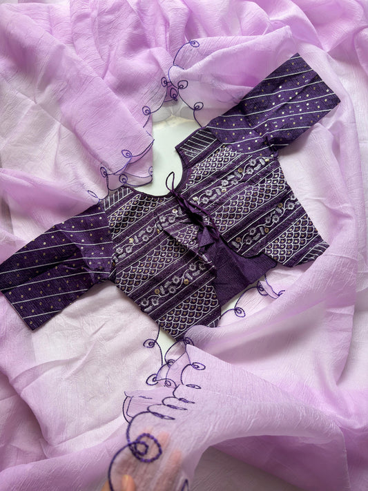 Pure Cruncy Crush Designer Arco Border Saree