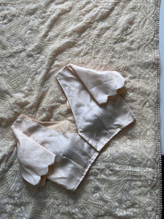 Pure Fox Georgette Chikankari Work Saree