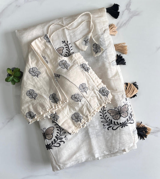 Premium Quality Premium Chanderi With Butterfly Work Saree