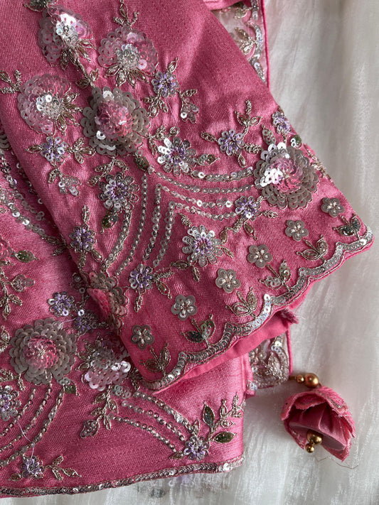 White Color Pure Gold Crush Tissue Fabric Sequins Work Saree