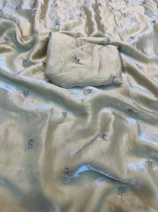 SOFT FANDY SILK SAREE WITH DUAL SHADE