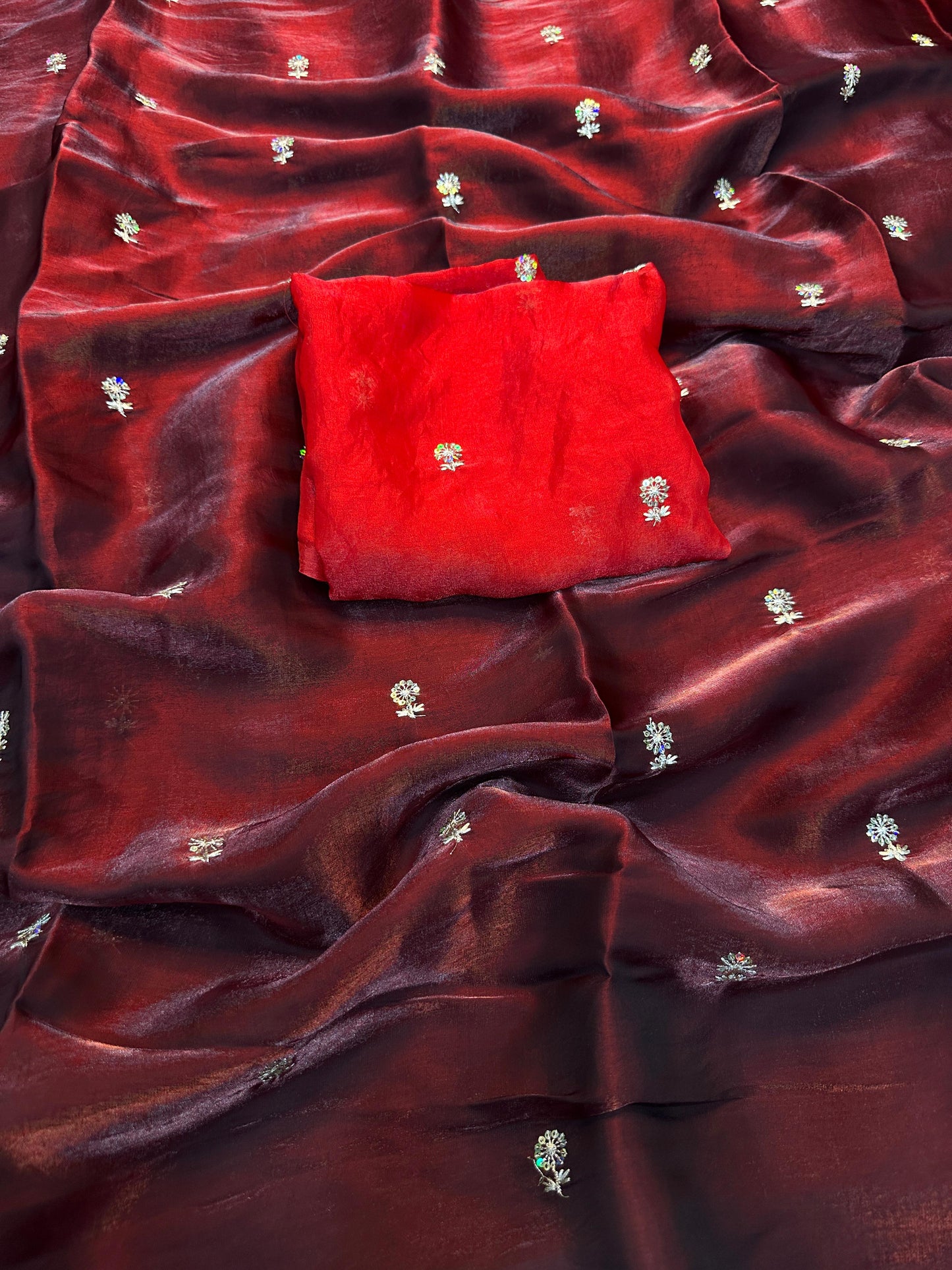 SOFT FANDY SILK SAREE WITH DUAL SHADE
