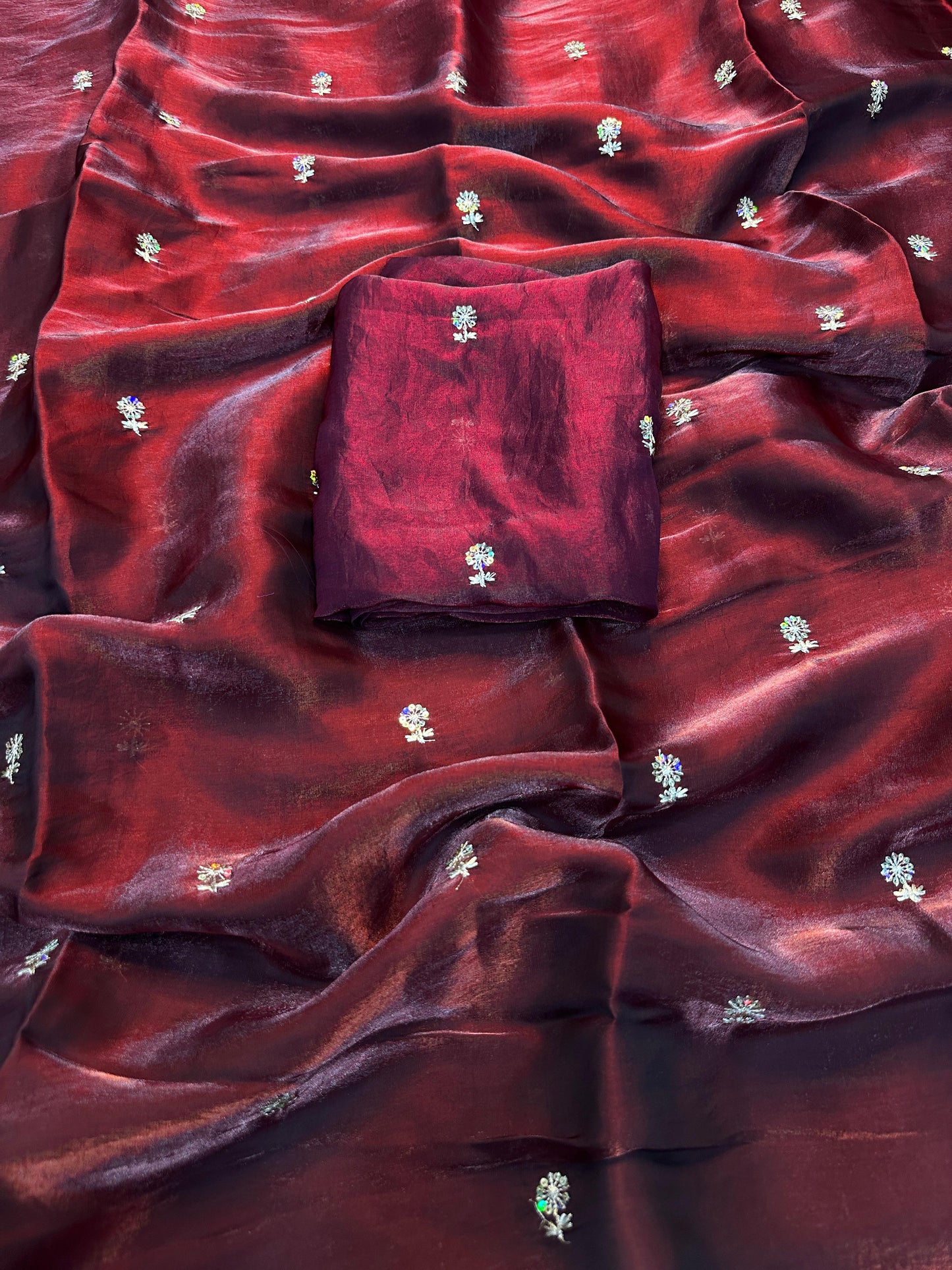 SOFT FANDY SILK SAREE WITH DUAL SHADE