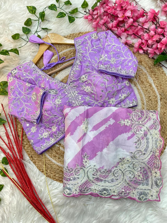 Pure Soft Rangoli Silk With Digital Print Work Saree