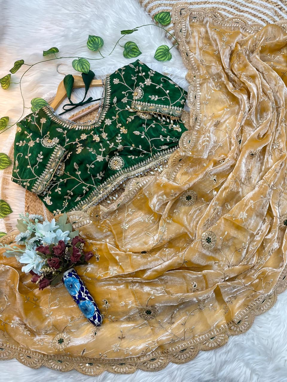 Soft Elegent With Rich Look With Embroidery Work Saree