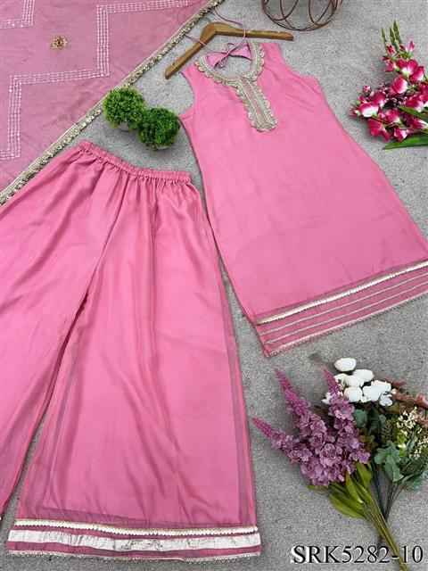 Embroidery Sequence Work With Mirror Work top sharara