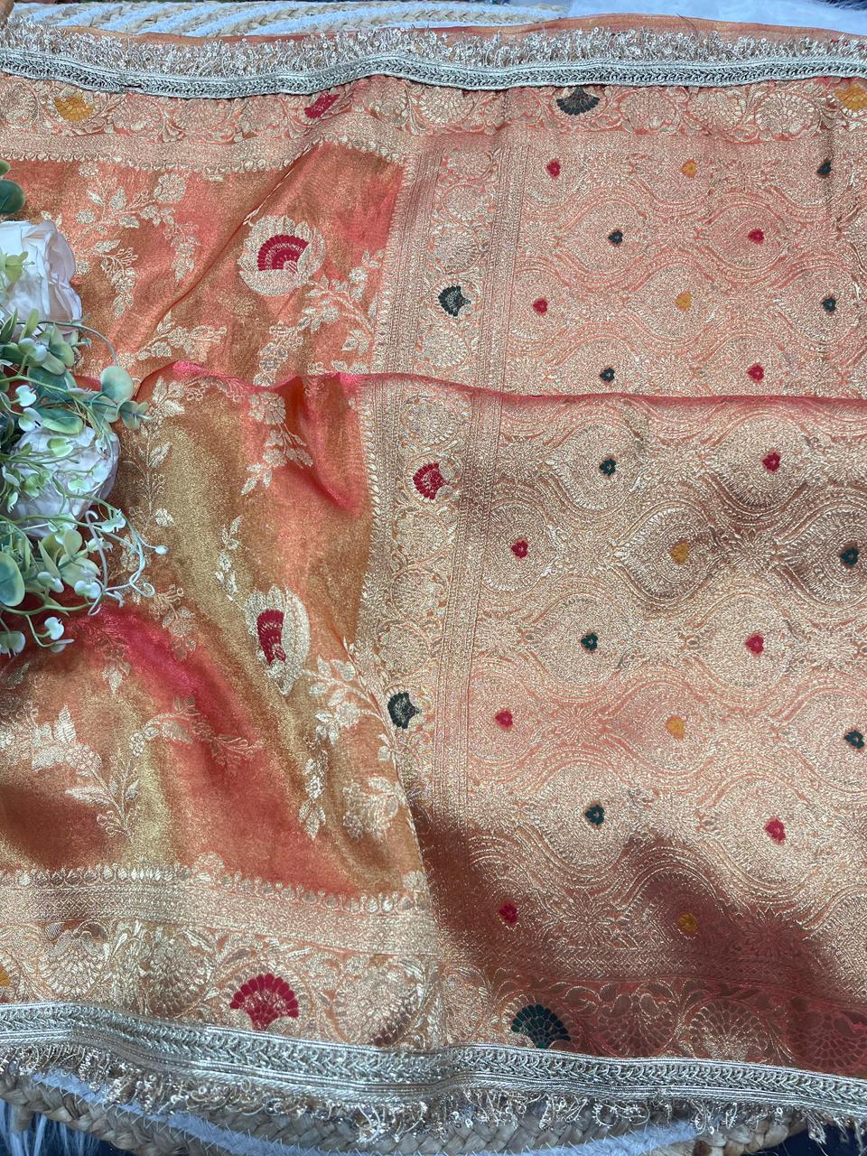 Beautiful Soft Rich Jacquard Minakari Silk & Embroidery Work Saree