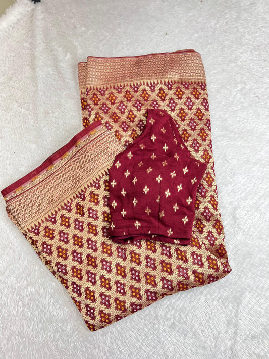 Beautiful Pure Soft Viscose Khadi Georgette With Rich Jacquard Weaving Work Saree