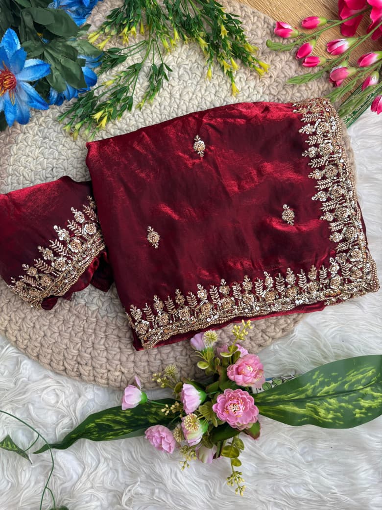 Very Soft Elegant Rich Look Fendy Sartin Saree