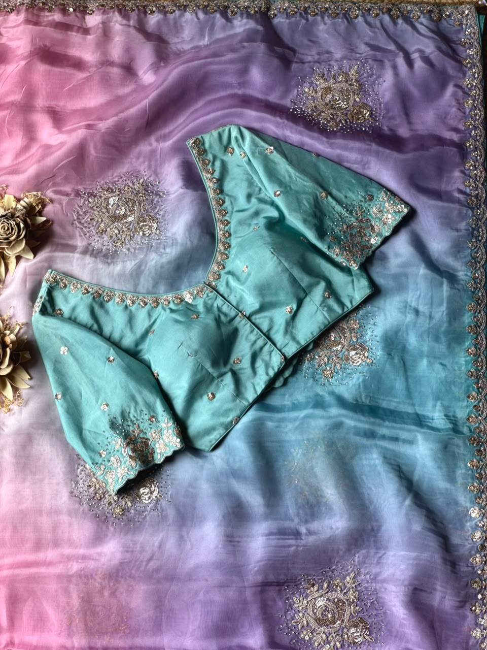 Rosy Lavender Elegance – Pure Tabi Silk Designer Saree