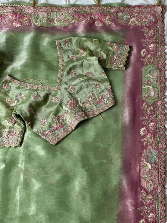 Premium Dola Silk Saree with Coding & Multicolor Sequin Work