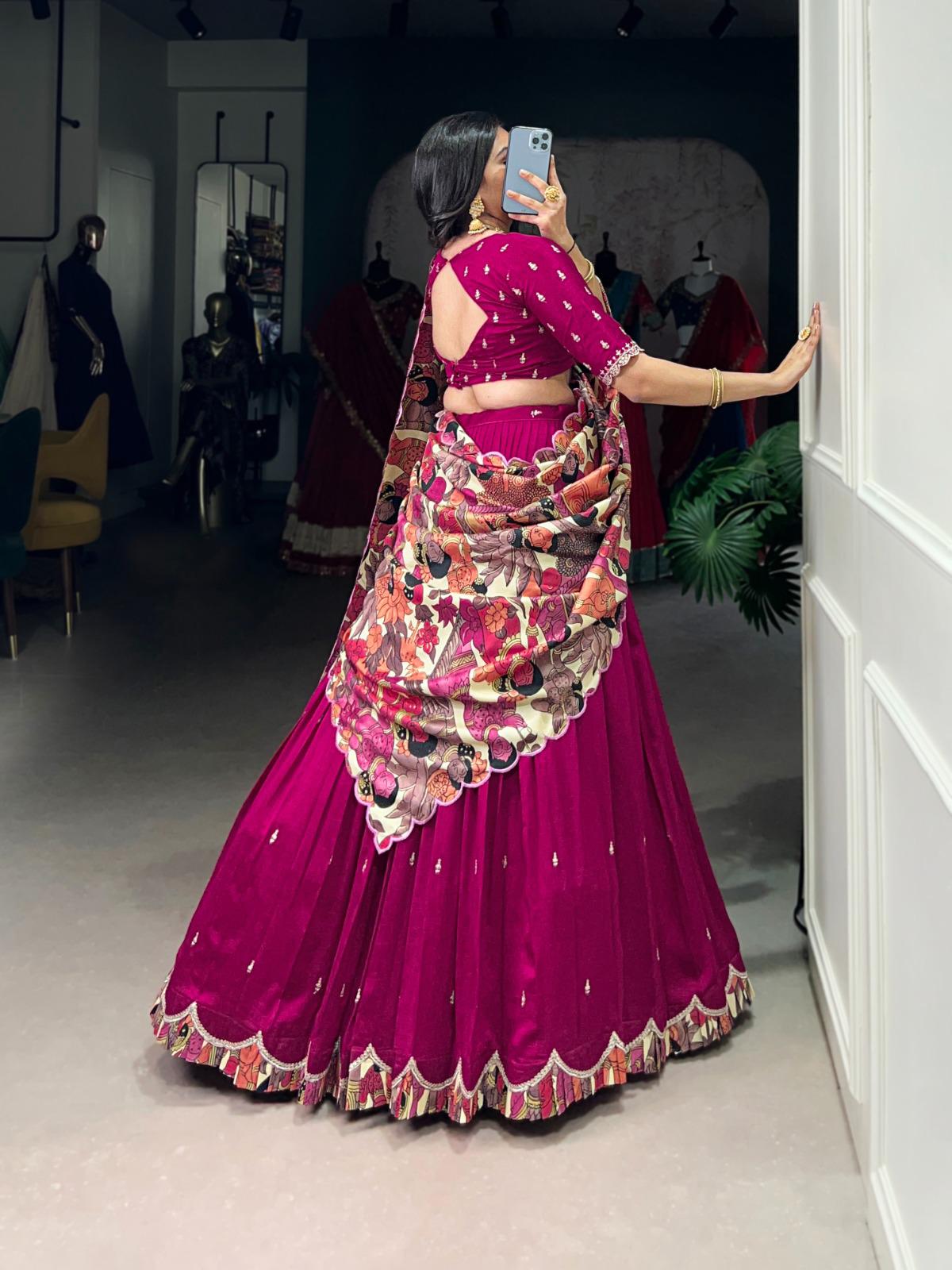 Vichitra Silk Sequence And Embroidered Work Lehenga choli