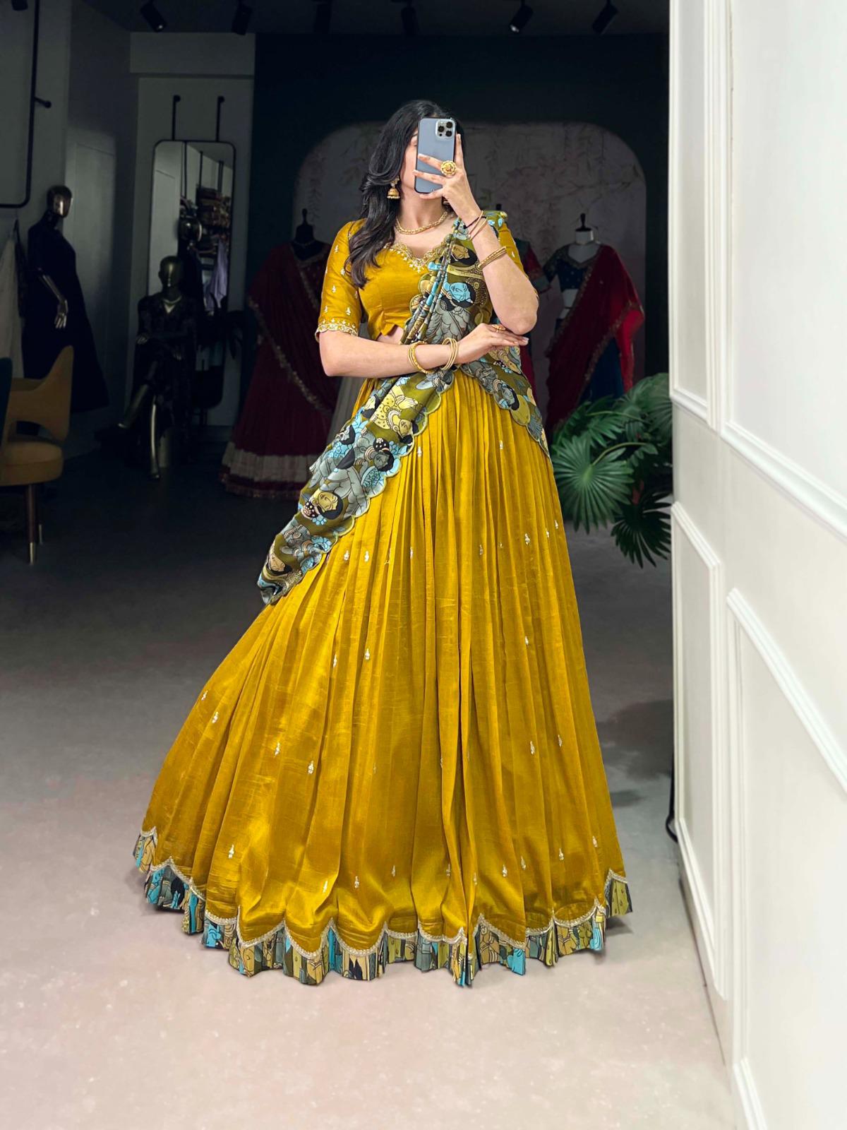Vichitra Silk Sequence And Embroidered Work Lehenga choli