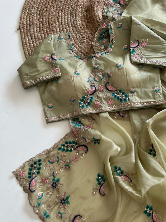 Beautifull Soft Rich Silk With Embroidery Work Saree