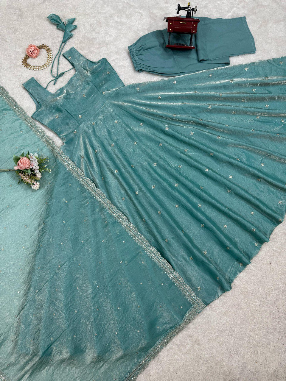 Eid Special Fandy Silk Thread Work Gown