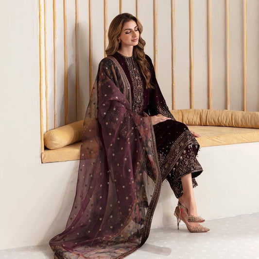 Trending Pakistani Velvet Suit