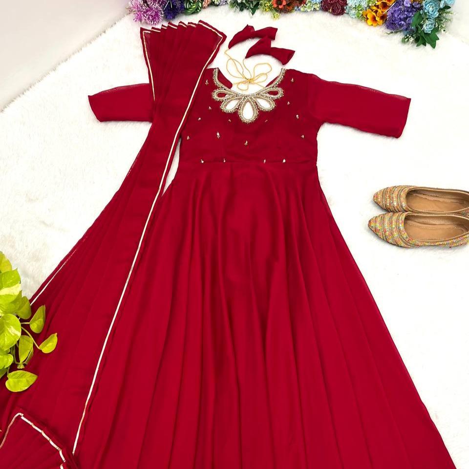 Trending Rangoli Hand Work 4 MTR Flair Gown