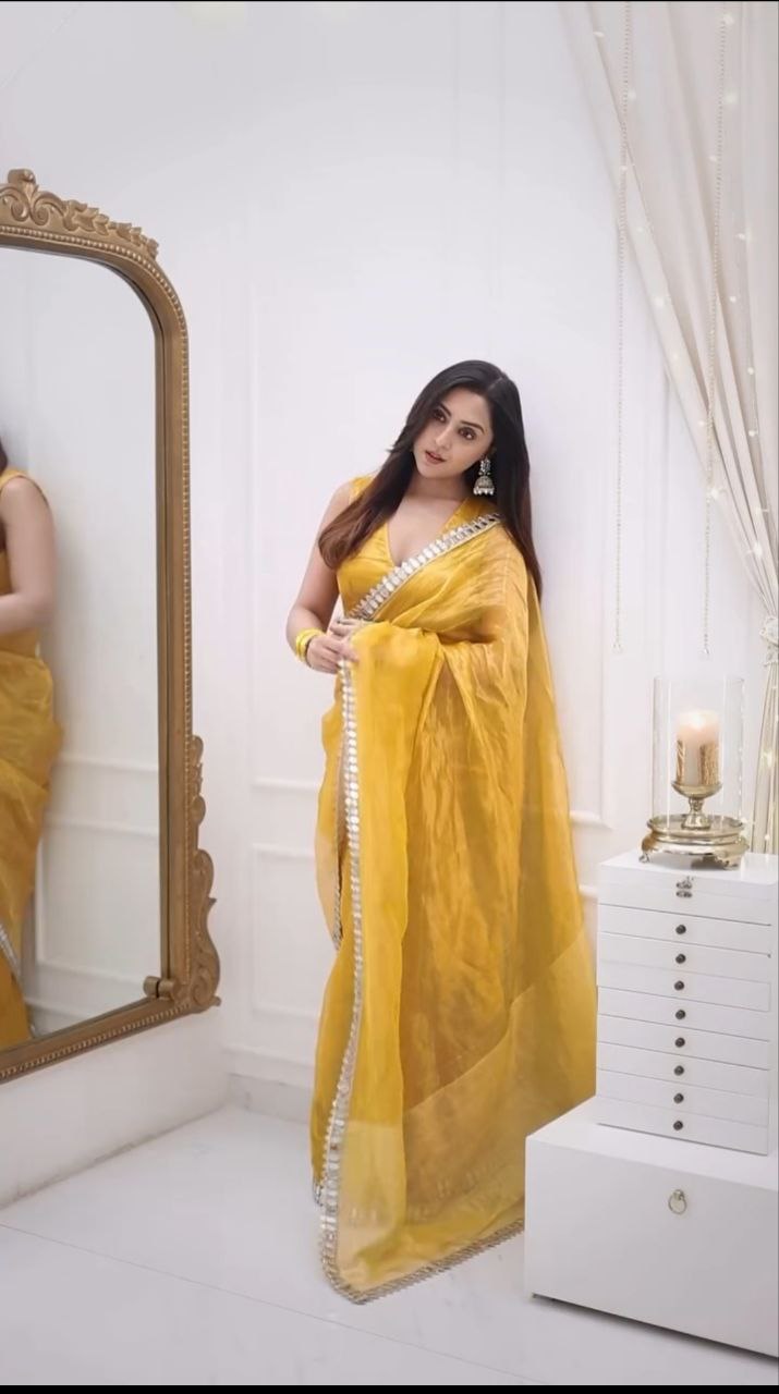 READY TO WEAR YELLOW SAREE FOR HALDI RASAM