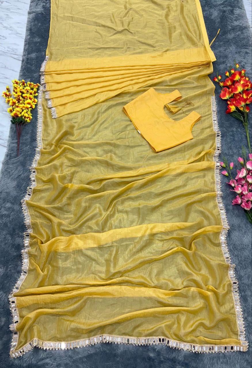 READY TO WEAR YELLOW SAREE FOR HALDI RASAM