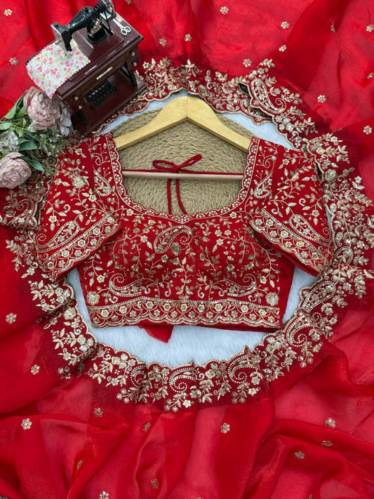 Heavy Fendy Silk Thread Sequins Embroidery Work Saree