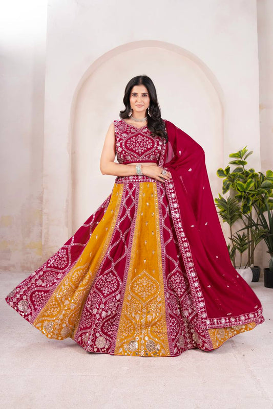 New Desigh vichitra Silk With Embroidery Work Lehenga