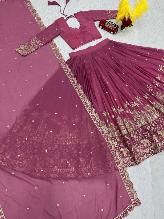Chion Heavy Embroidery Sequence Work Lehenga